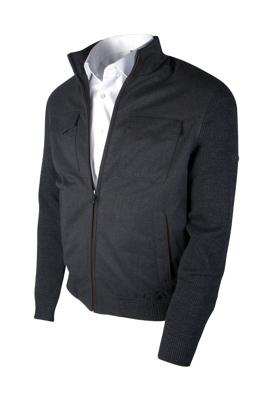 Bugatti Knit Jacket Charcoal