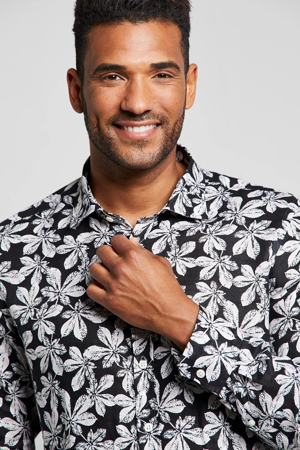 Bugatti 9150 LS Floral Shirt Dark Floral
