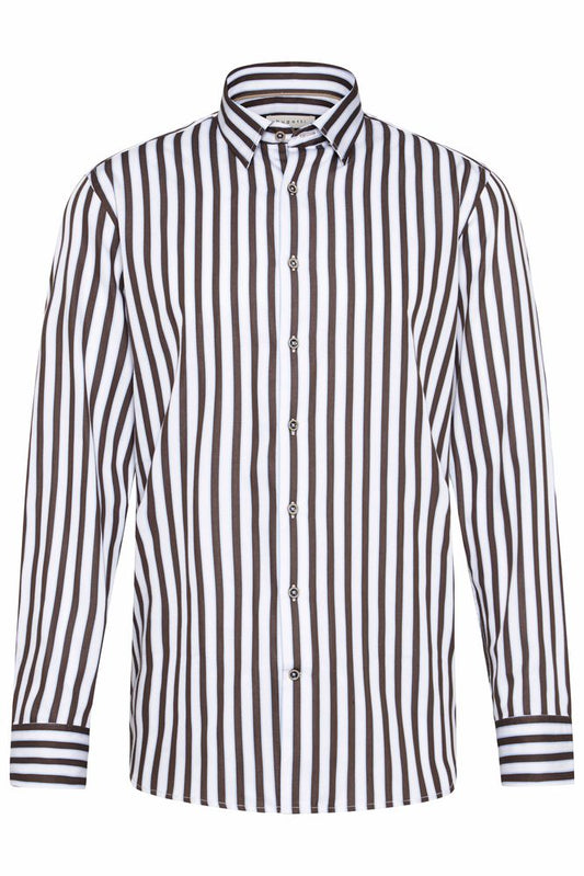 Bugatti 9750 LS Stripe Shirt White