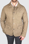 Bugatti 4 Pocket Leather Jacket Khaki