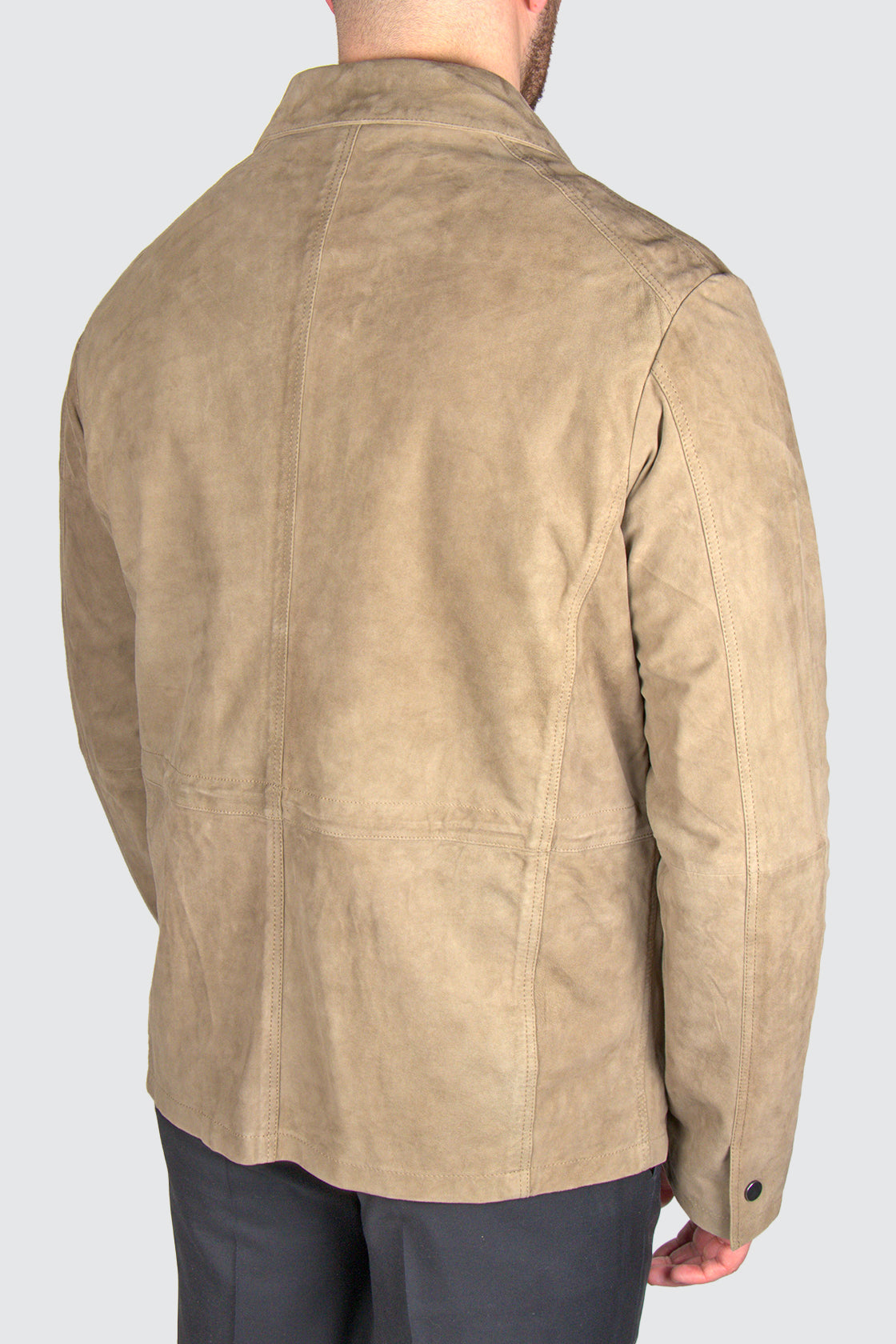 Bugatti 4 Pocket Leather Jacket Khaki