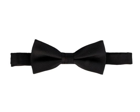 Carlo Visconti Black Self Pattern Bow Tie