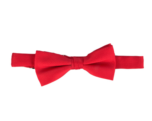 Carlo Visconti Bright Red Self Pattern Bow Tie