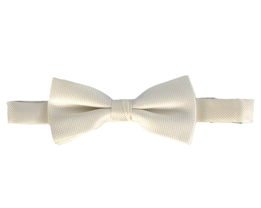 Carlo Visconti Ivory Self Pattern Bow Tie