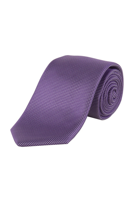 Carlo Visconti Purple Self Pattern Tie Purple