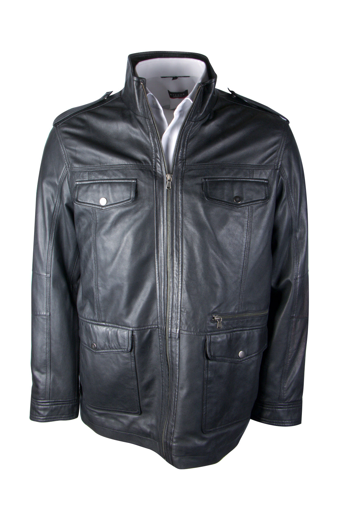 Daniel Hechter Field Leather Jacket  Black