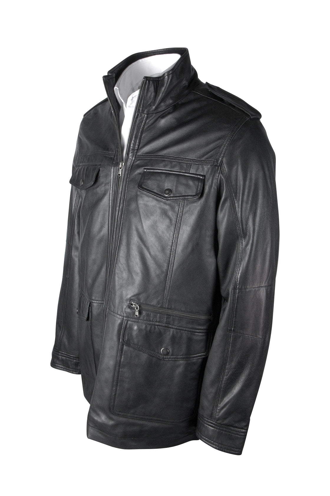 Daniel Hechter Field Leather Jacket  Black