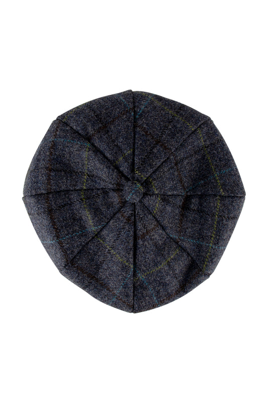 Dents Meldon Abraham Moon Tweed Newsboy Cap Blue