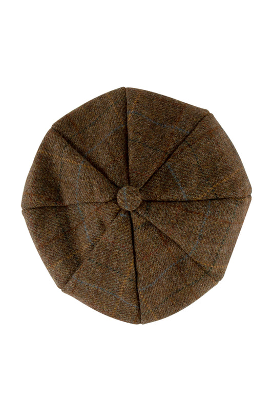 Dents Meldon Abraham Moon Tweed Newsboy Cap Chestnut