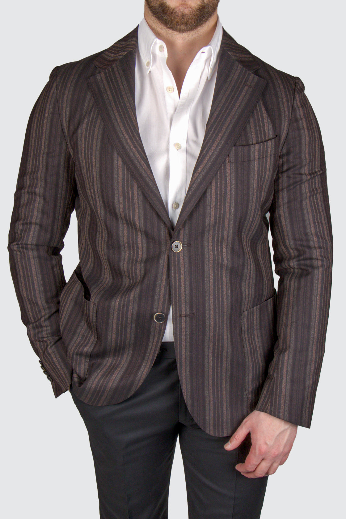 Eduard Dressler Sawyer Stripe Sportscoat Brown