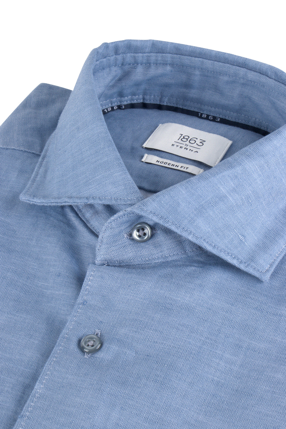 Eterna XS82 Mod Fit Linen Shirt Blue