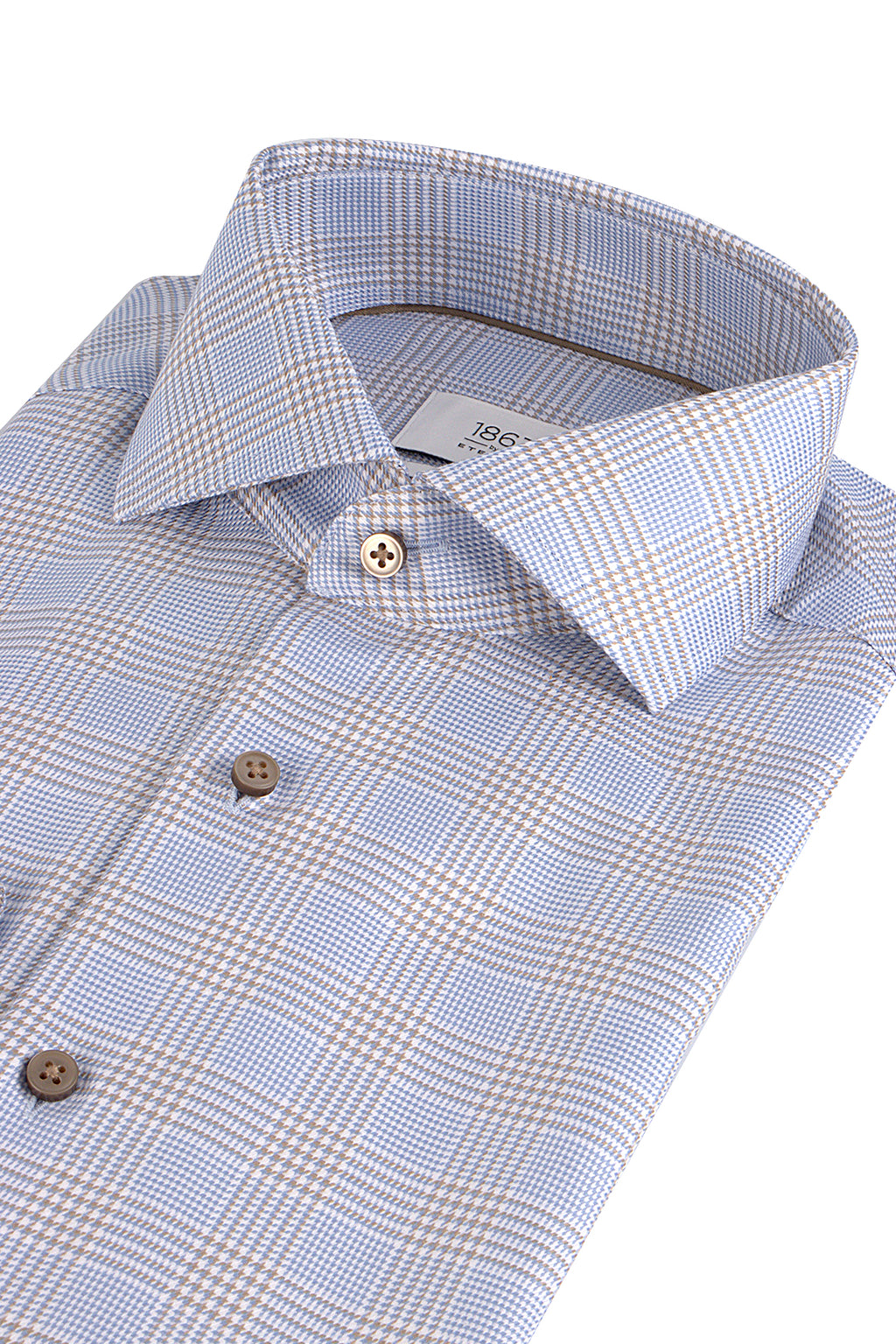 Eterna Modern Fit Check Shirt Blue
