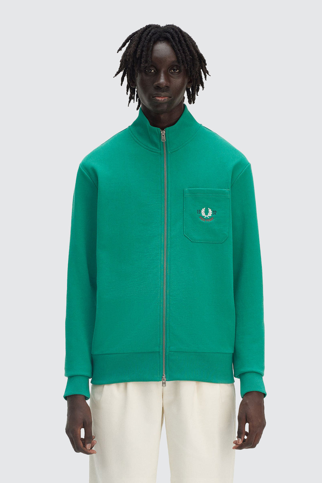 Fred Perry 1952 Zip Thru Sweatshirt Label Green