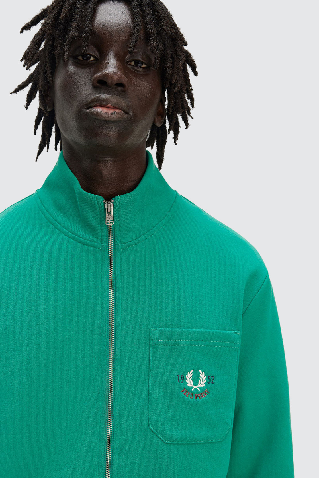 Fred Perry 1952 Zip Thru Sweatshirt Label Green