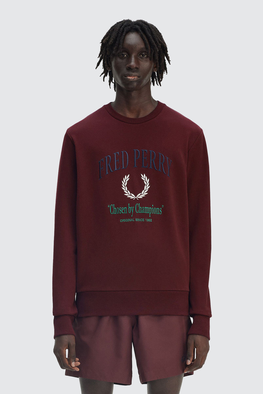 Fred Perry Emblem Champion Sweatshirt Oxblood