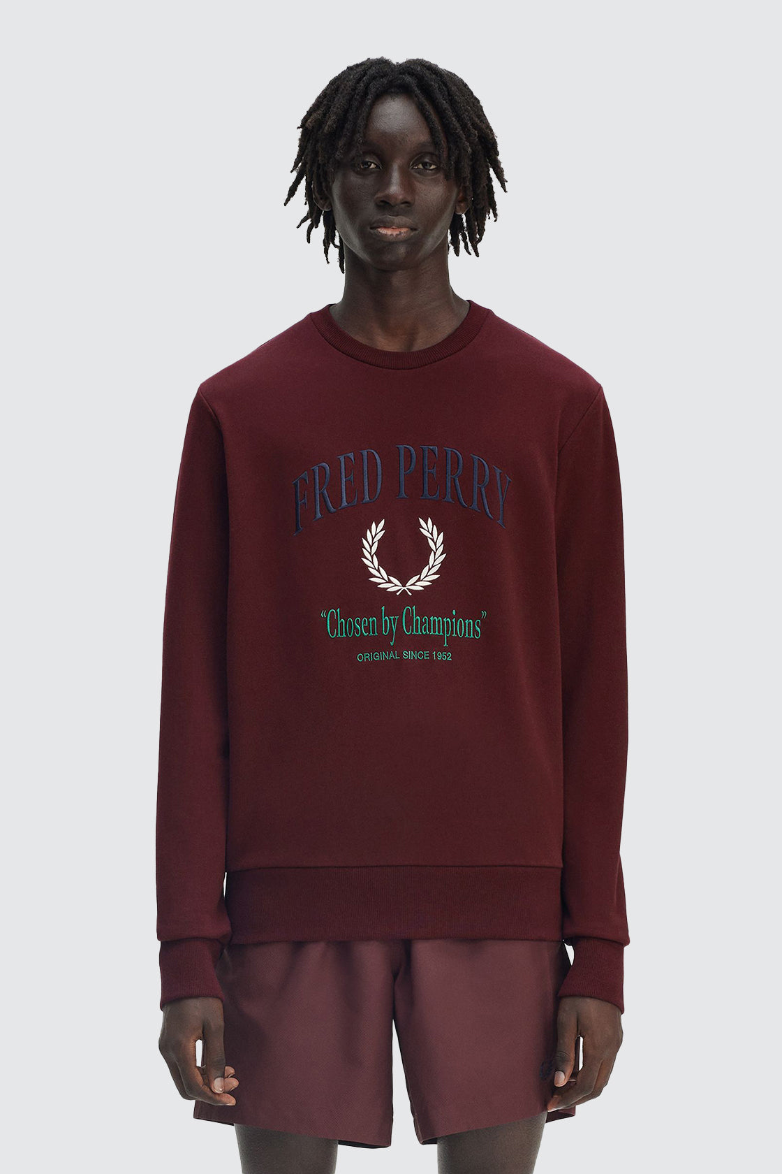 Fred Perry Emblem Champion Sweatshirt Oxblood