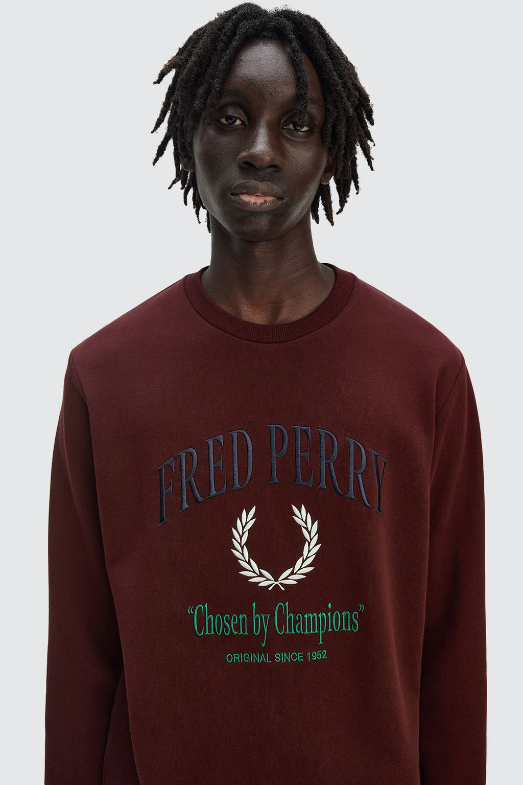 Fred Perry Emblem Champion Sweatshirt Oxblood