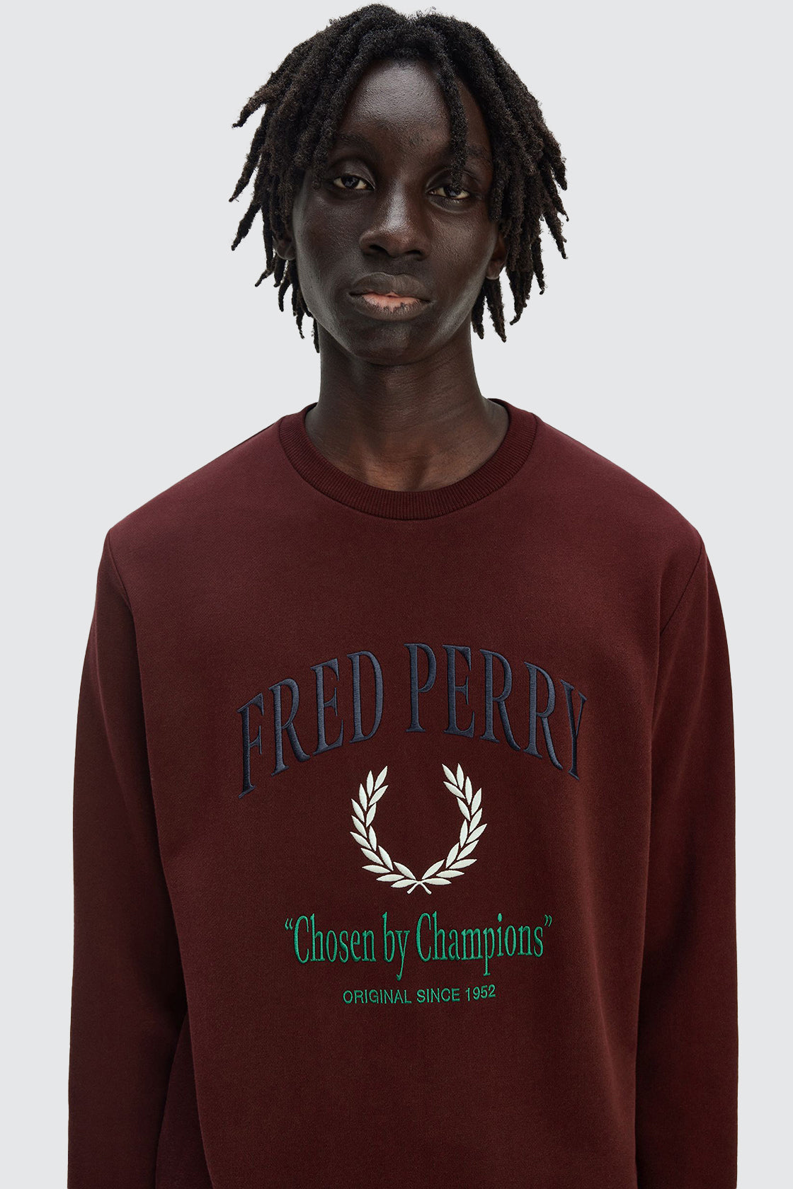 Fred Perry Emblem Champion Sweatshirt Oxblood