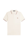 Fred Perry Twin Tipped Shirt Light Ecru/Silver Blue/Cinnamon
