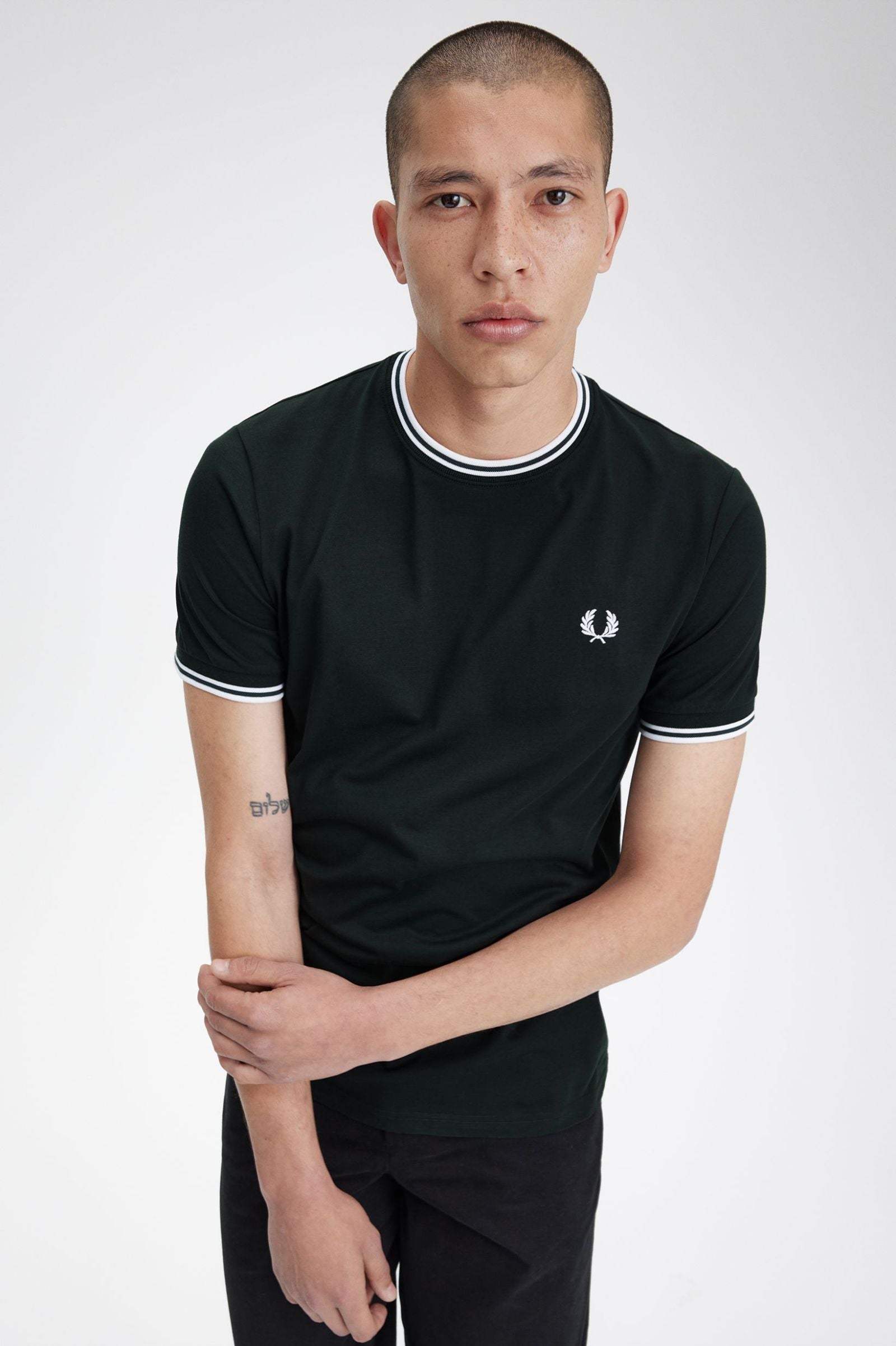 Fred Perry Twin Tipped T-Shirt NtGreen/SnWht