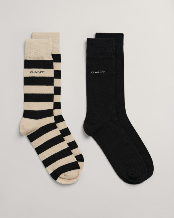 Gant Barstripe & Solid 2pk Socks Putty