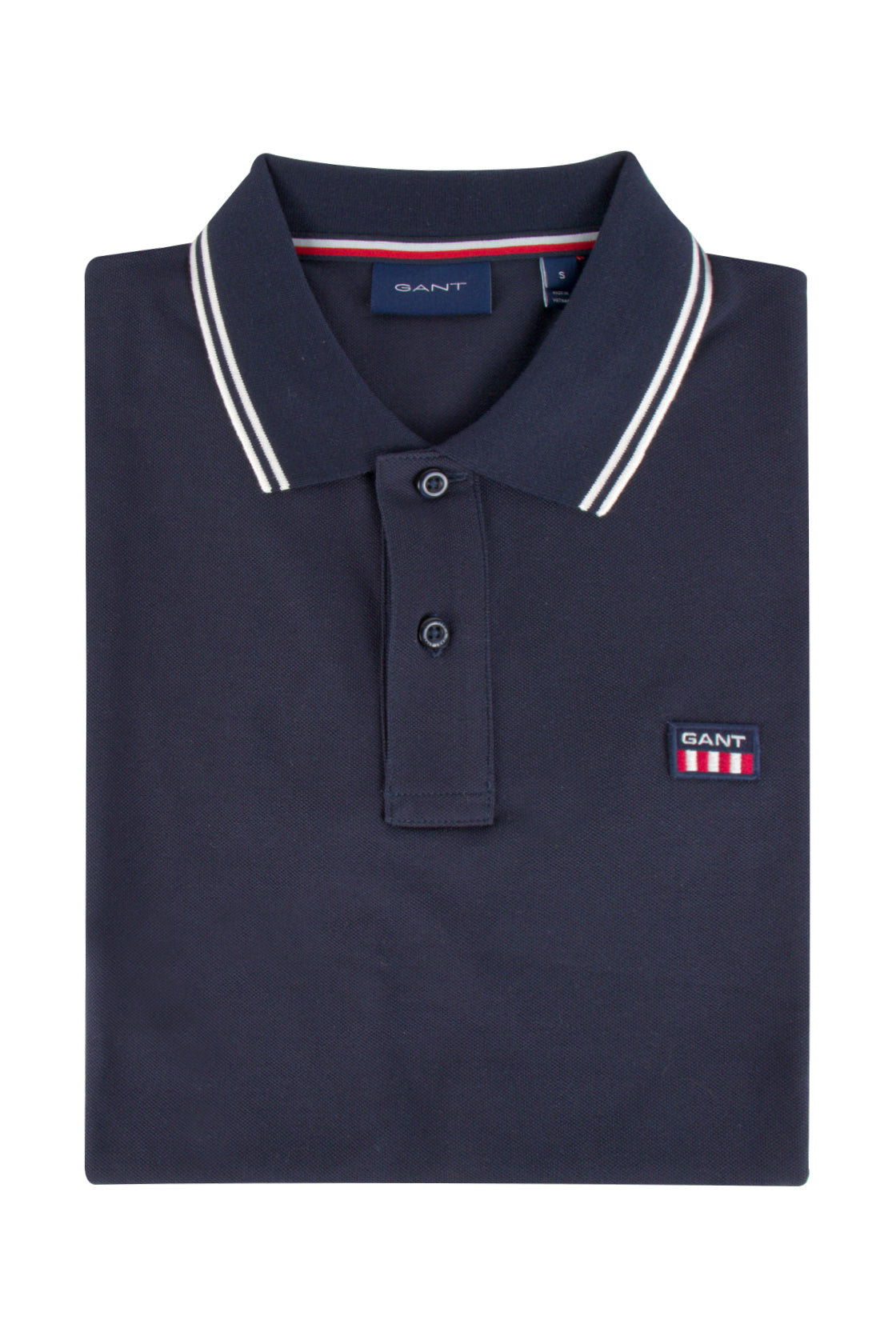 Gant Contrast Coll. SS Pique Polo Evening Blue