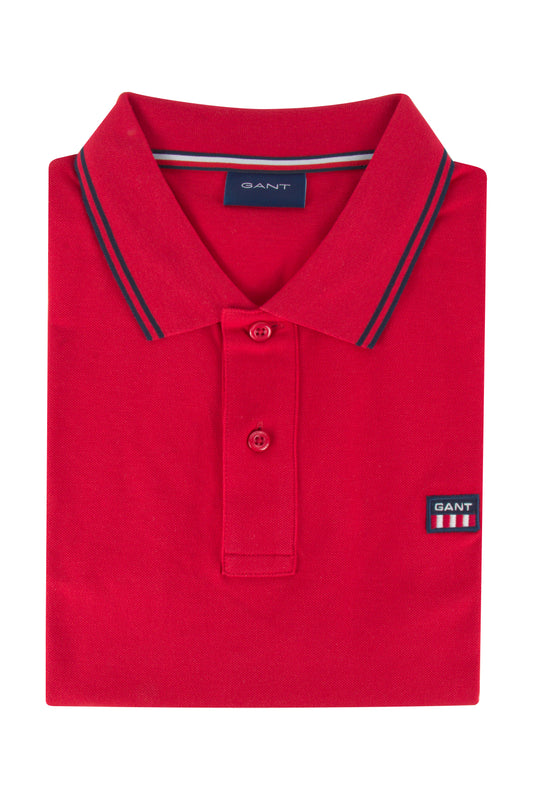 Gant Contrast Coll. SS Pique Polo Bright Red
