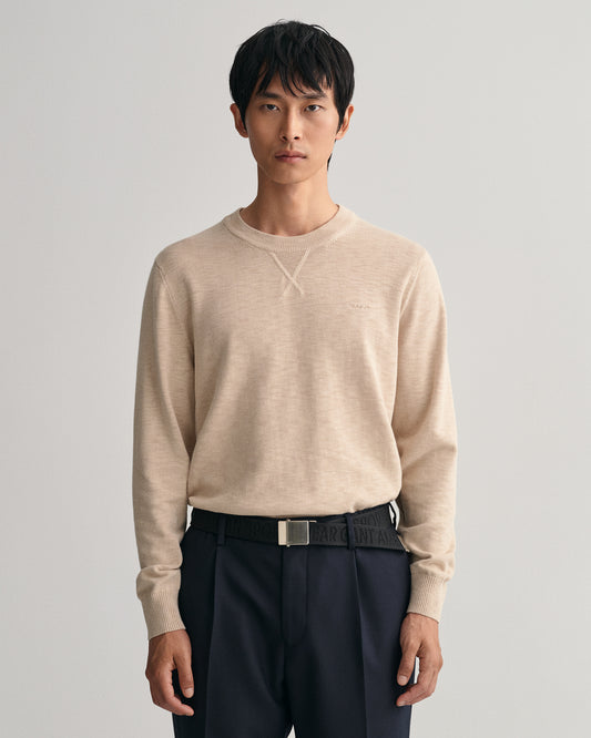 Gant Cotton Flamme CN Pullover Dry Sand