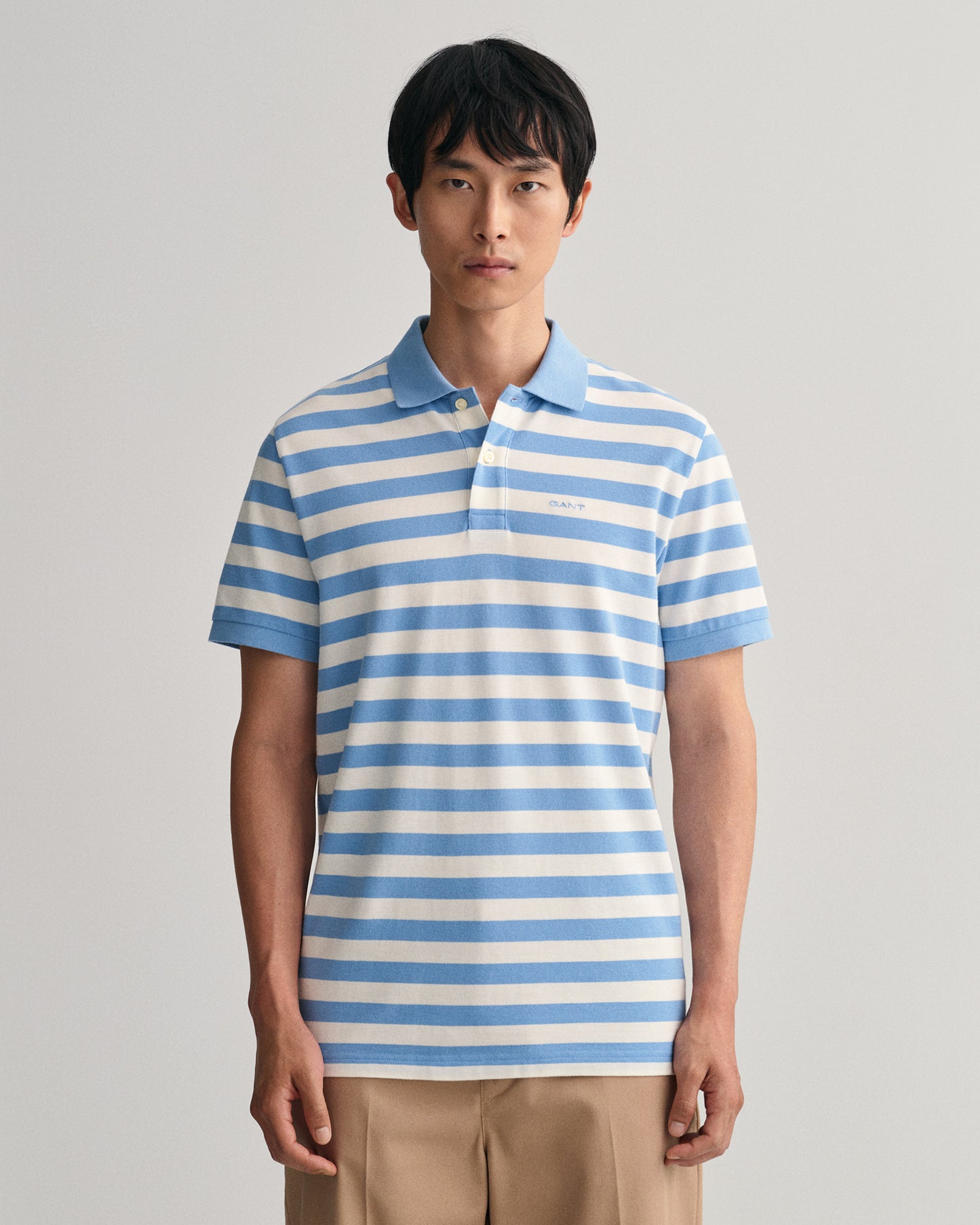 Gant Multi Stripe SS Pique Polo Gentle Blue