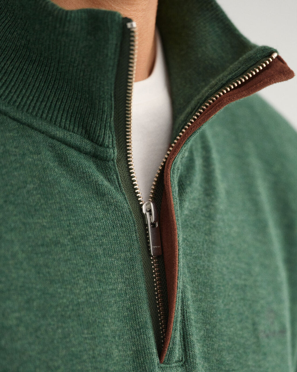 Gant Sacker Rib Half Zip Forest Green