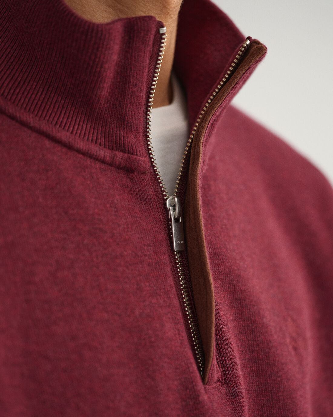 Gant Sacker Rib Half Zip Plumped Red