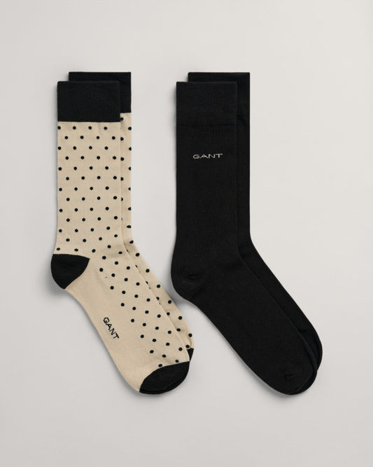 Gant Solid & Dot 2pk Socks Putty