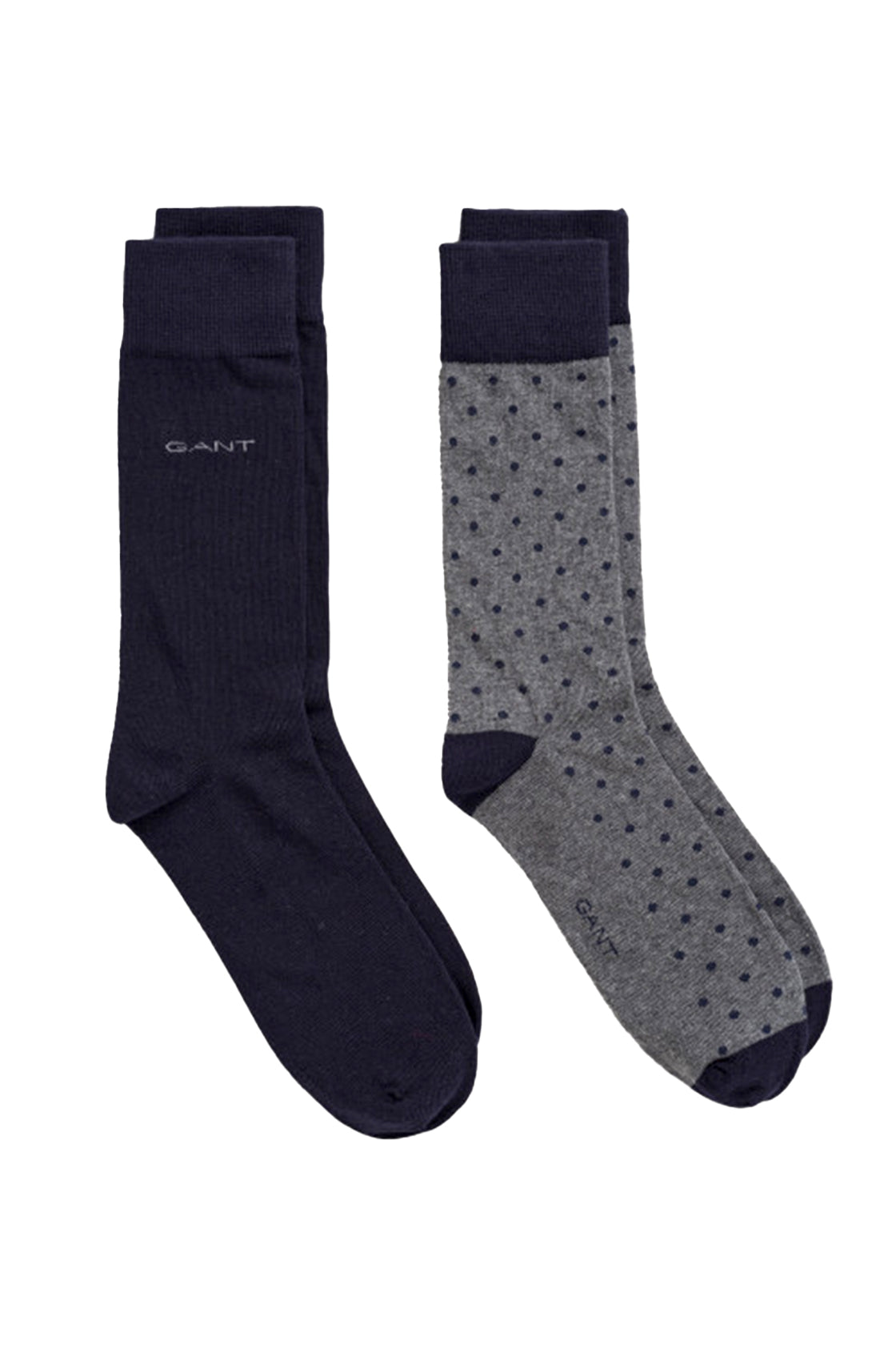 Gant Solid & Dot Socks 2PK Charcoal Melange