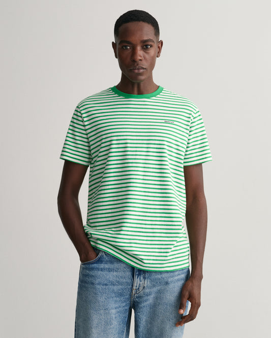 Gant Striped SS T-Shirt Mid Green