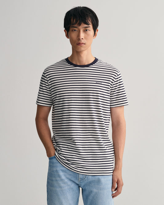 Gant Striped SS T-Shirt Evening Blue