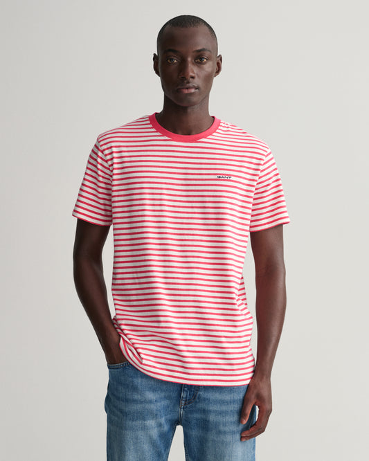 Gant Striped SS T-Shirt Magenta Pink