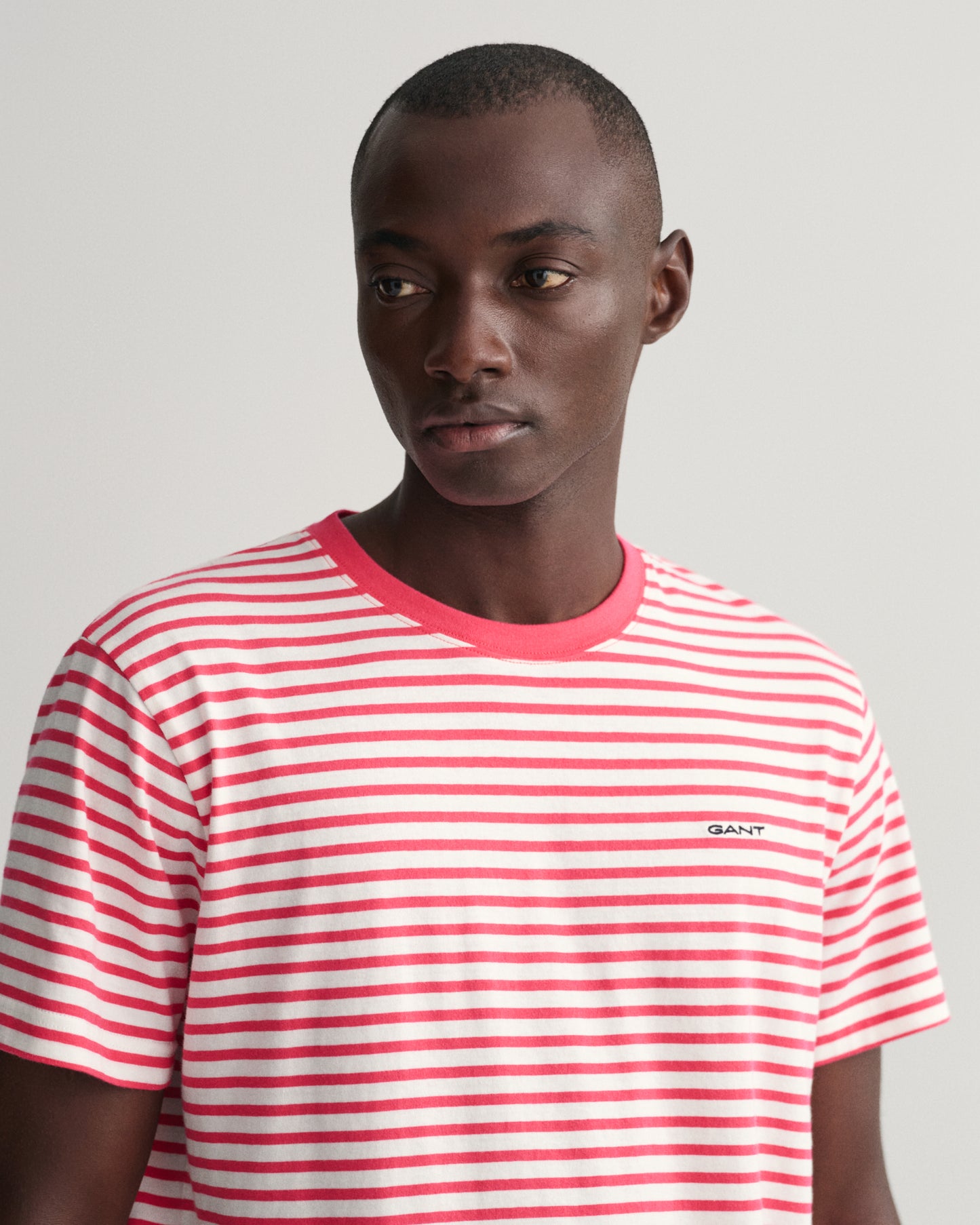 Gant Striped SS T-Shirt Magenta Pink