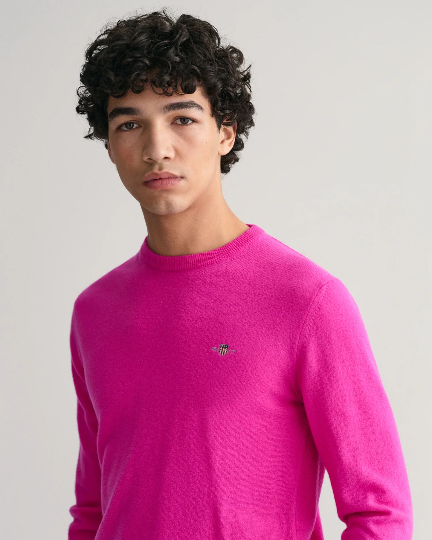 Gant Superfine Lambswool Crew Neck Pink Fuchsia