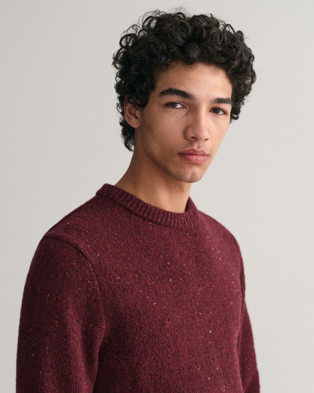 Gant Wool Neps Crew Neck Plumped Red