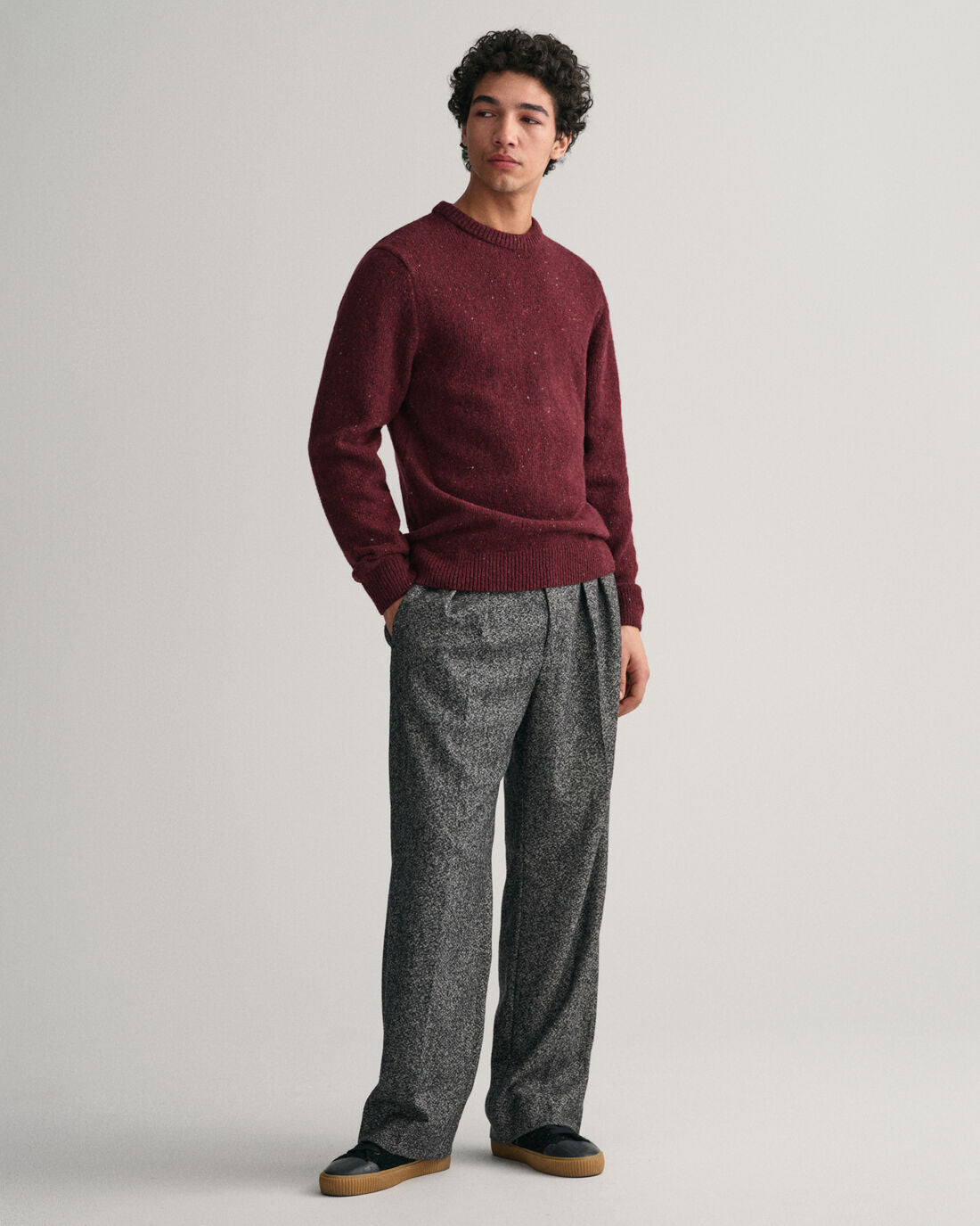 Gant Wool Neps Crew Neck Plumped Red