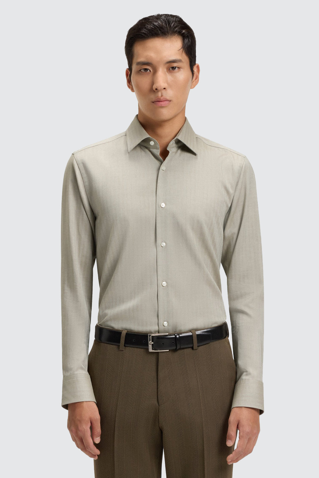 Hugo Boss Hank-Kent Shirt Open Brown