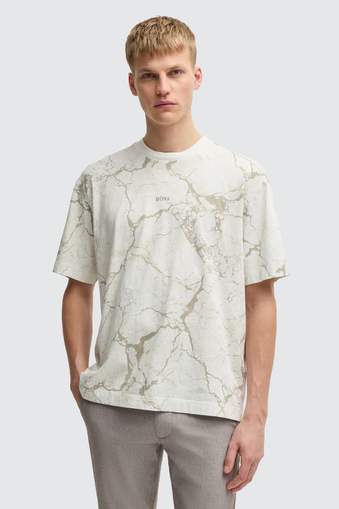 Hugo Boss Crinkle Desert Tee Light Beige
