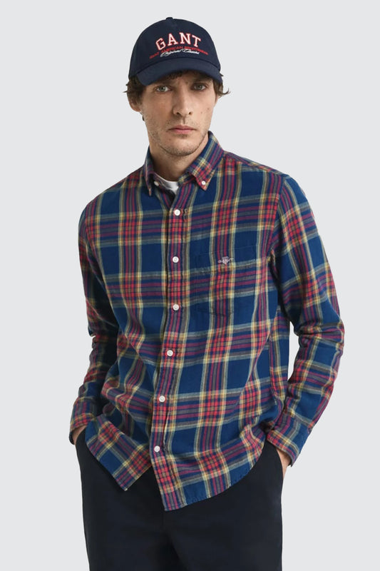 Gant Regular Indigo Twill Check LS Shirt Indigo