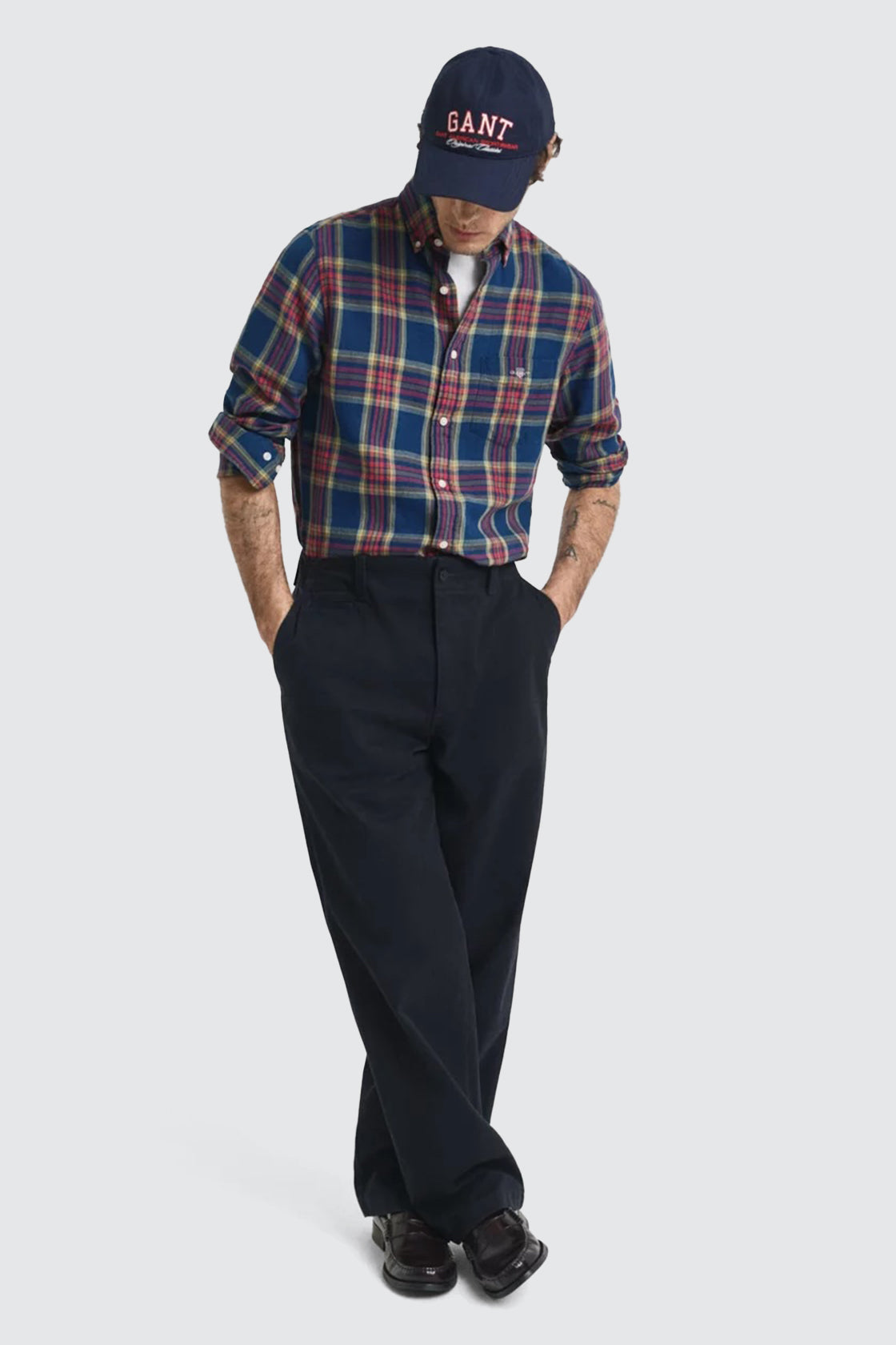 Gant Regular Indigo Twill Check LS Shirt Indigo