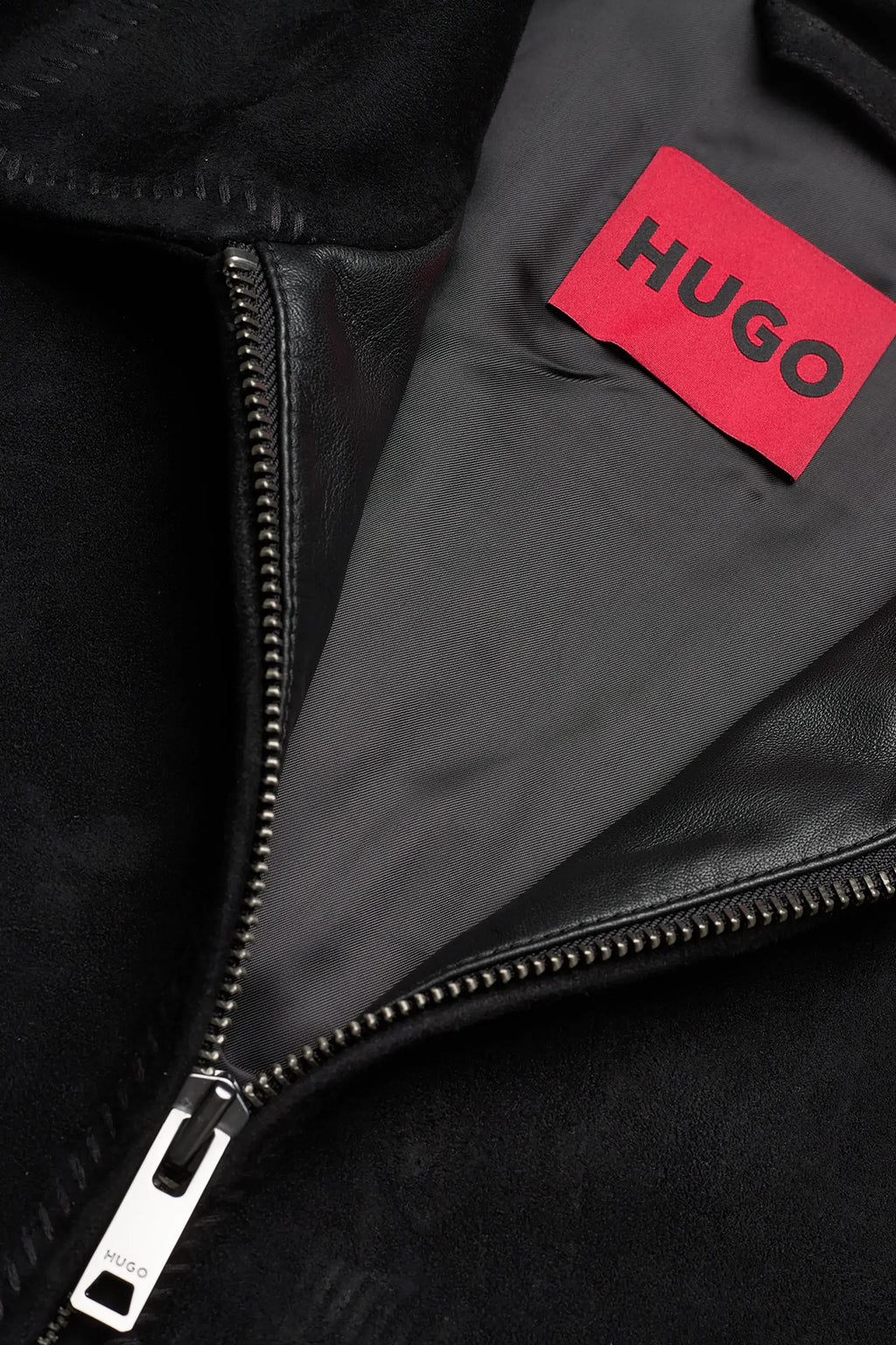 Hugo Boss Lemai Leather X-Slim Jacket Black