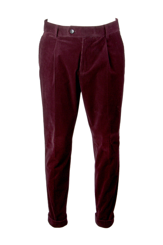 Hugo Boss H-Perin-233 Pleat Trouser Dark Red