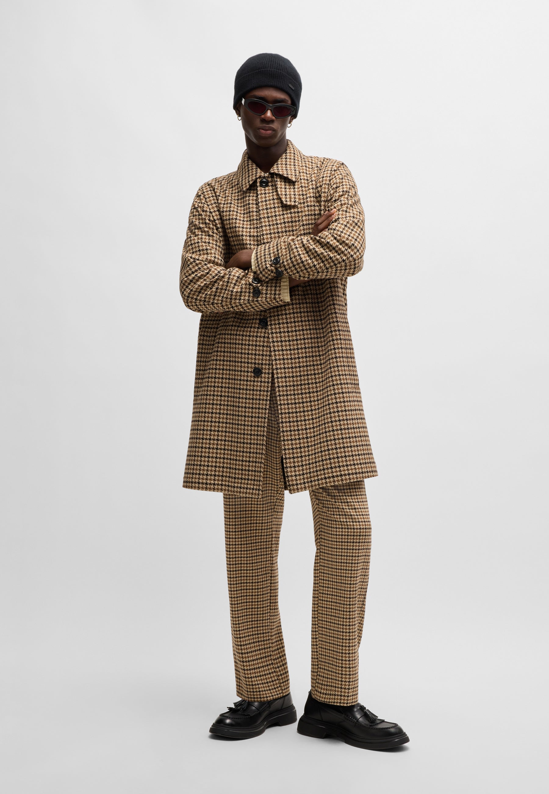 Hugo Boss Maver Regular Fit Coat Dark Brown