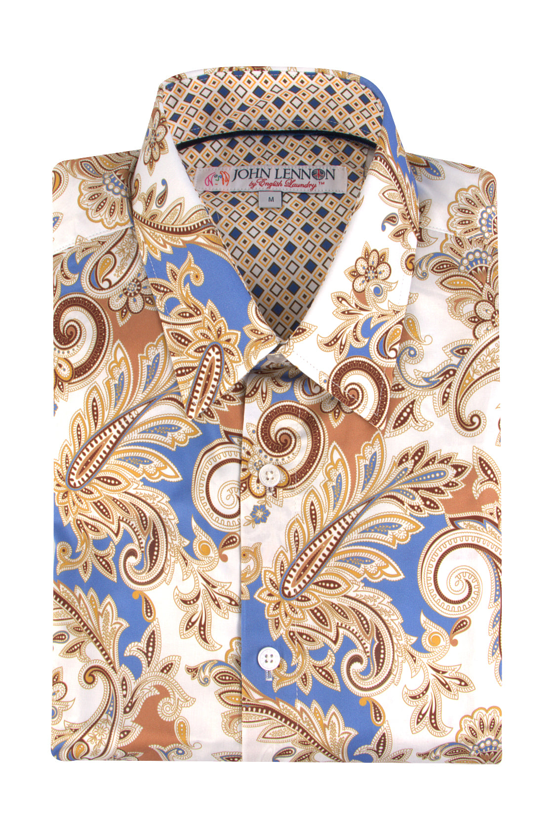 John Lennon Bromley LS Shirt Paisley Blue/Tan