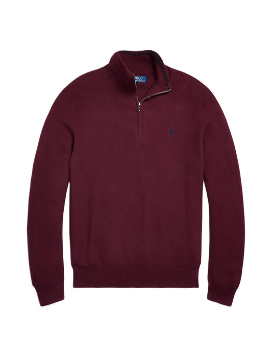 Polo Ralph Lauren Cotton 1/4 Zip Sweat Rich Ruby