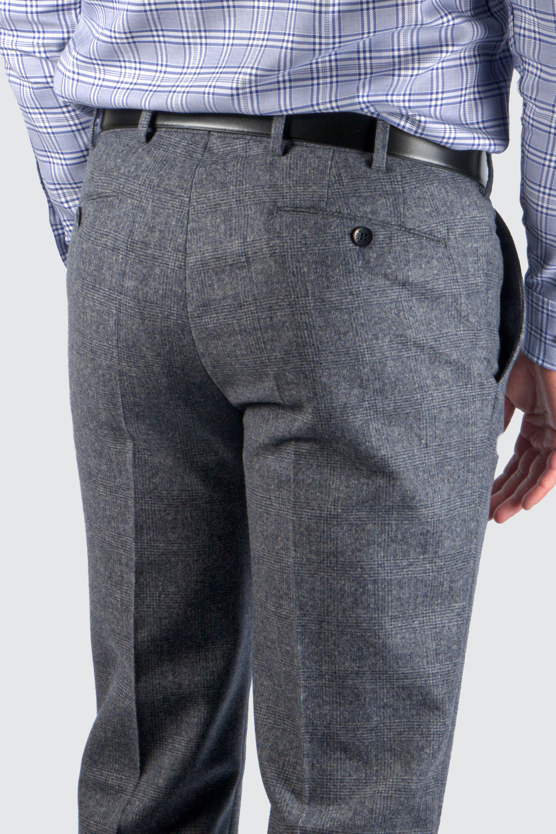 Meyer Bonn Check Business Trouser Blue